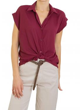 Camicia tinta unita mezza manica 